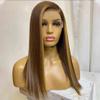 oulaer 180% Density Highlight Bone Straight Lace Front Wig Ombre 4/27 Colored 13x6 HD Transparent Lace Front Human Hair Wigs For Women Glueless Natural Hairline Wig Brazilian Hair 22Inch view 3