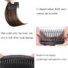 2Pcs Hair Bun Invisible False Hair Clip Hairs Base Bump It Up Volume Fluffy Hairs Pad Hair Extensions Styling Insert Tool Increased Pad Hairstyles Accessories for Women Girls (Light Brown) view 3