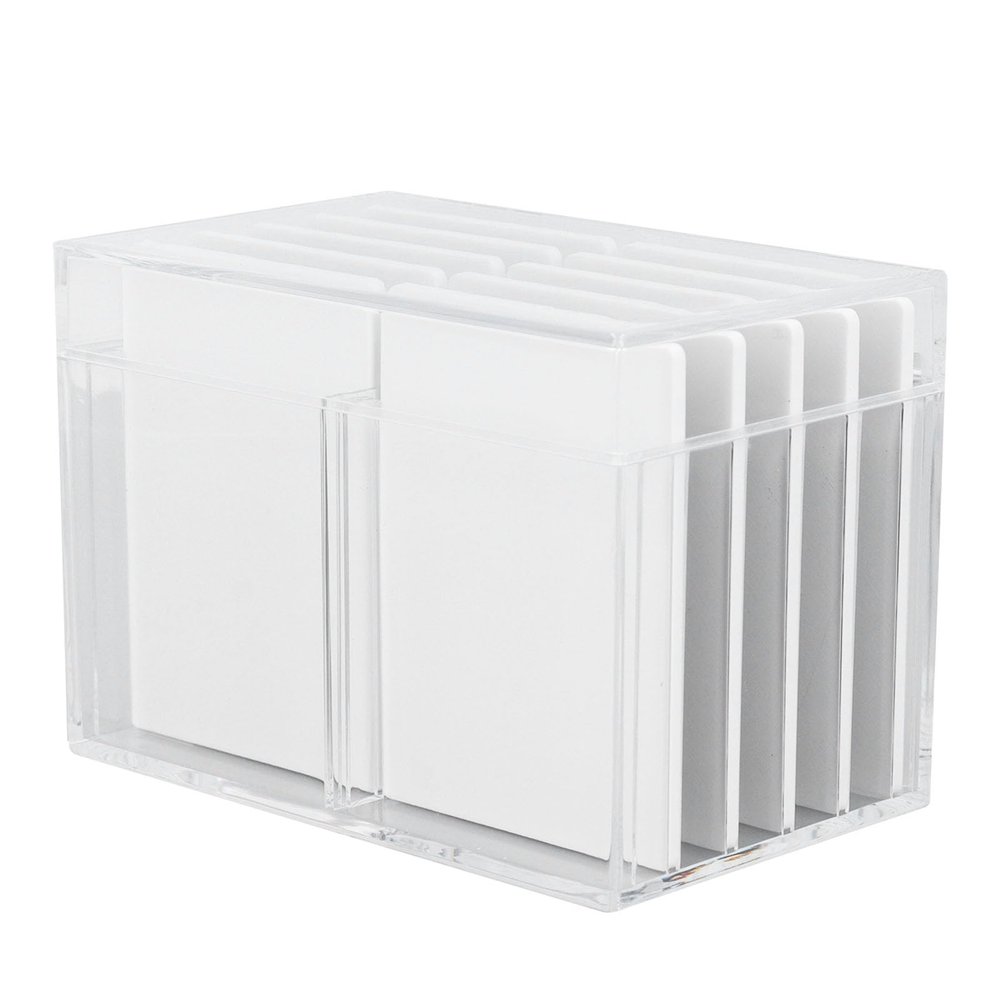 Sonew 10 Layers Acrylic Eyelash Storage Box, Clear False Eyelash Organizer Case, Cosmetic Makeup Storage Box, with Magnetic Bottom Extension Grafting Tool (Transparent)