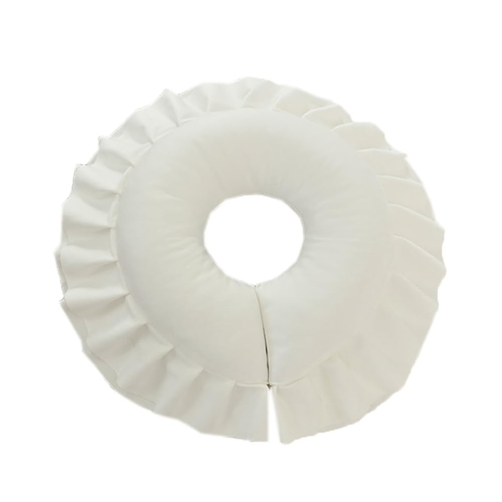 Cloth Face Down Massage Pillow Soft Massage Table Face Head Pillow Cradle Cushion for Beauty Salon SPA Bed Headrest (White)