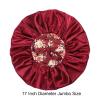 2pcs Extra Large Black & Red Satin Bonnet with Brwon Wig Grip Cap view 3