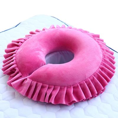 Soft Latex Face Down Massage Pillow U Shaped Massage Head Pillow Face Cradle Cushion for Beauty Salon SPA Bed Headrest (Purple red)