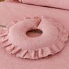 Cotton Linen Massage Head Pillow U Shaped Face Down Massage Pillow Cradle Face Pillow for Beauty Salon SPA Bed (Pink) view 1