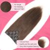 ShowJarlly Clip in Hair Extensions Real Human Hair 22 Inch Straight Clip Ins 8 Pcs Brazilian Remy Hair Extensions for Women (#4 Chocolate Brown) view 3
