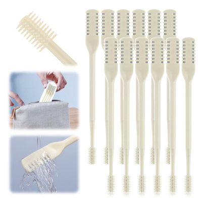 2 in 1 Nasal Hair Cutter, New Double Sided Nose Hair Knife Nostril Hair Remover Tool, Manual 360 Rotating Nose Hair Trimmer with Ear Digger, Nose Hair Remover Tool for Women Men (Cream, 12Pcs)