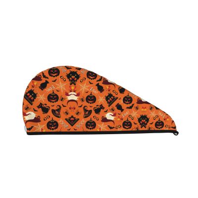 Halloween SamLng Coral Velvet Dry Hair Cap Perfect for Home, Travel, Pool Parties, Beaches, Baths, and More