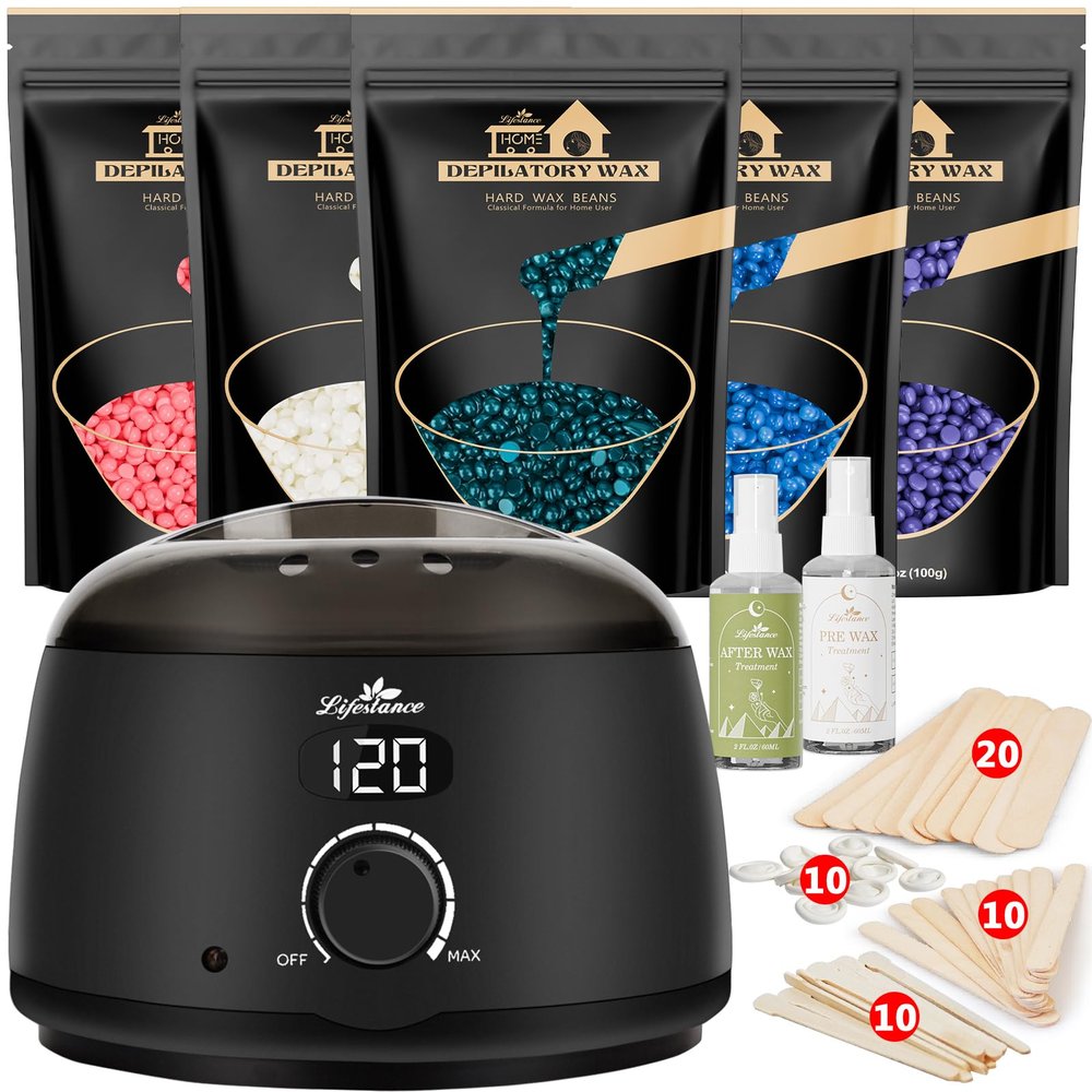 Lifestance L2 Digital Wax Warmer + Bikini & Underarm & Face & Body Wax Beads