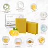EUQEE Lemon Kojic Acid Soap, 5 oz Soap Bars with Vitamin C, Turmeric, Lemon, Vitamin E for Skin Beauty Remove Skin Impurities and Experience Deep Skin Cleansing with a Foaming Net - 142g x 2 Bars view 2