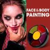 6 Colors Halloween Face Body Paint + 6pc Sponge + 3pc Brush, Yellow Purple Red Green Bruise Wheel for SFX Makeup, Face-Paint Body Paint Halloween Makeup Kit for Zombie Clown Joker Alien Witch Costume view 2