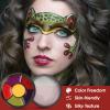 6 Colors Halloween Face Body Paint + 6pc Sponge + 3pc Brush, Yellow Purple Red Green Bruise Wheel for SFX Makeup, Face-Paint Body Paint Halloween Makeup Kit for Zombie Clown Joker Alien Witch Costume view 3