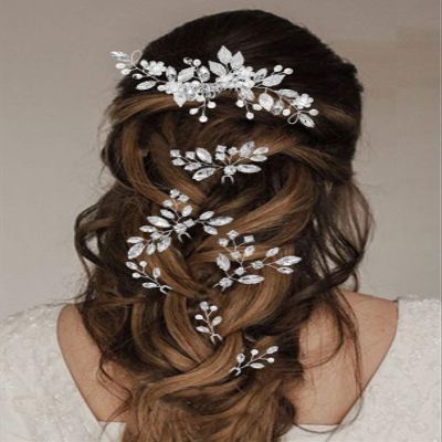 Wedding Hair Accessories Bridal Hair Pins Pearl Crystal HairPieces for Brides Vintage Decorations for Bridesmaids