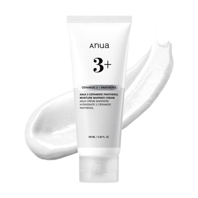 ANUA 3 Ceramide Panthenol Moisture Barrier Cream, Hydrating Face Moisturizer for Normal Skin, Panthenol, Ceramide, Centella for Skin Barrier Non Comedogenic, Korean Skincare (100ml/ 3.38 fl. oz.)