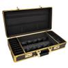 Professional Barber Supplies Case, Barber Cases for Clippers and Supplies, Hairdressing Tools Storage Case with Handle and Secure Numlock, Barber Travel (Golden) view 4