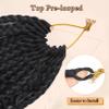 10 Inch Boho Box Braids Crochet Hair Pre Looped 1B - Goddess Box Crochet Hair with Curly Ends, 8 Packs Crochet Braids for Black Women Synthetic Hair Extensions view 2