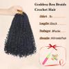 10 Inch Boho Box Braids Crochet Hair Pre Looped 1B - Goddess Box Crochet Hair with Curly Ends, 8 Packs Crochet Braids for Black Women Synthetic Hair Extensions view 3