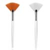 2 Pcs Fan Makeup Brush, Fan Brushes Esthetician Facial Mask Brush, Highlighter Brush Makeup Face Mask Applicator, Face Mask Brush for Women Girls view 1