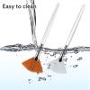 2 Pcs Fan Makeup Brush, Fan Brushes Esthetician Facial Mask Brush, Highlighter Brush Makeup Face Mask Applicator, Face Mask Brush for Women Girls view 4