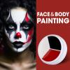 3 Colors Face & Body Paint [Black, White, Red] + 3pc Sponge & Brush, Baseball Eye Black for Sports Face-Painting, Halloween Makeup Kit for Zombie, Clown, Vampire, Skeleton, Joker Costume Makeup view 2