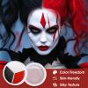 3 Colors Face & Body Paint [Black, White, Red] + 3pc Sponge & Brush, Baseball Eye Black for Sports Face-Painting, Halloween Makeup Kit for Zombie, Clown, Vampire, Skeleton, Joker Costume Makeup view 3