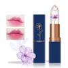 1 Pack of 6 Color Change Flower Jelly Lip Balm Lipstick, Gold Flakes Jelly Flower Lip Balm, Color Changing Lip Balm Set view 4