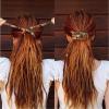 26inch Flexible Headband Ethnic Style Hair Rope Set, High Ponytail, Colorful Dirty Braid, Long Hair Strands for Woman (Red) view 3