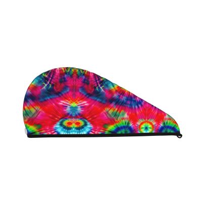 Color Tie Dye SamLng Coral Velvet Dry Hair Cap  Perfect for Home, Travel, Pool Parties, Beaches, Baths, and More