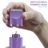 OLOV Electric Body Hair Trimmer - Groin Trimmer for Men - Bikini Trimmer Women - Wet/Dry Shaver Groomer, Replaceable Ceramic Blade Heads, USB Recharge Dock, Waterproof Hygiene Razor, Bright Purple view 4