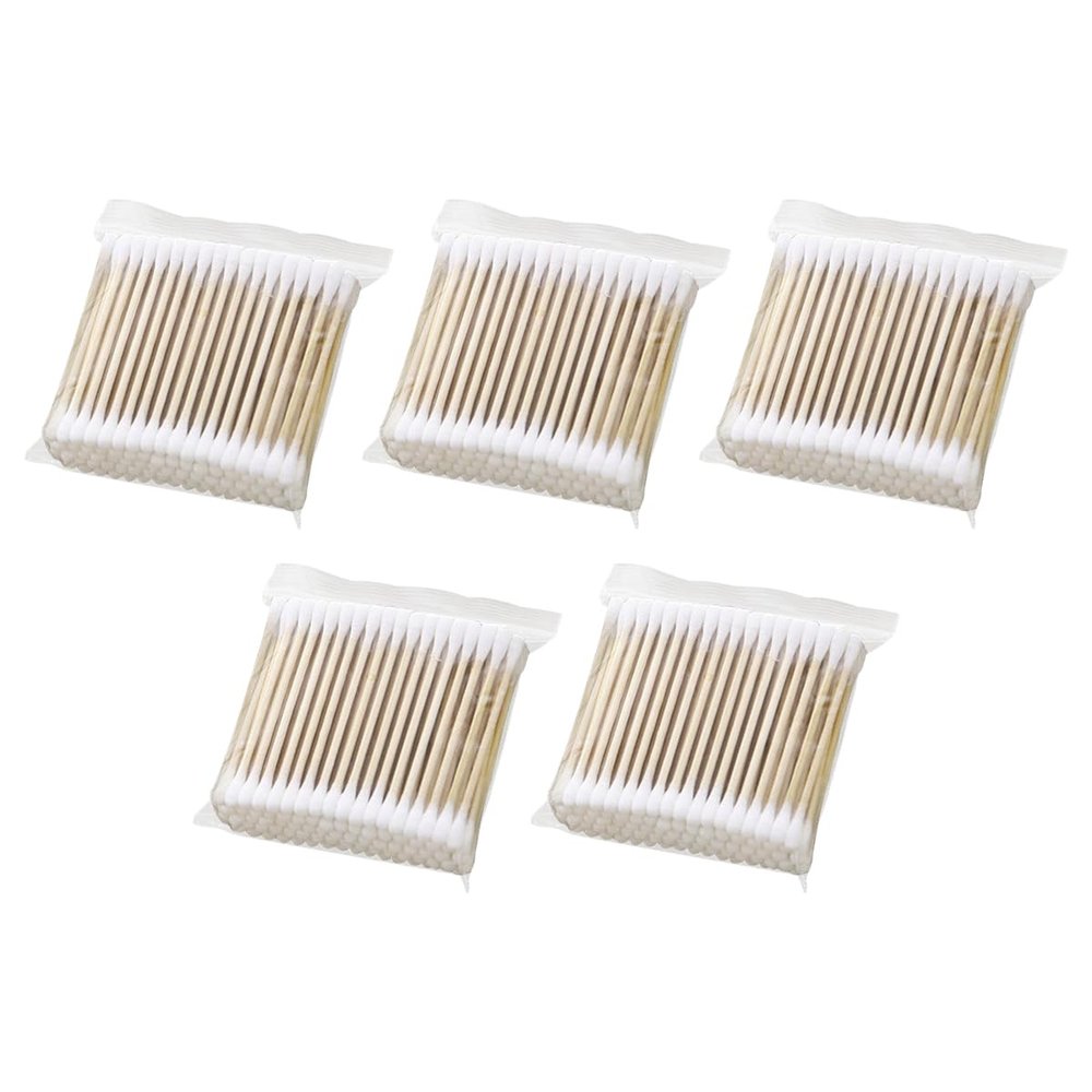 ECYC 500 Pcs Double-Ended Cotton Swabs, Ear Cleaning Sticks Wood Stick Cotton Swabs Wooden Cotton Swabs for Cleaning, Makeup