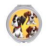 GFLFMXZW Dog Cartoon Travel Makeup Mirror, 1x/2x Magnification, Portable Pocket Mirror for Purse Round Mini Cosmetic Compact Mirror Cute Handbag Mirror view 1