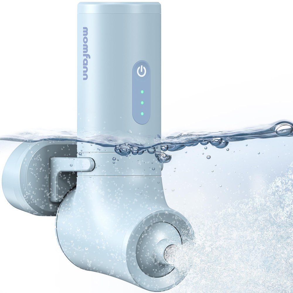 MOMFANN Bath Jet Spa, Bath Jet/Bubble Mode, Cordless Portable Bathtub Accessories with 3-Level Adjustable Speed, Bathtub Jets for Home Spa, Relaxing (Blue)
