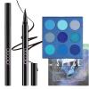 docolor Waterproof Eyeliner Pen Super Slim Precise All Day Black Professional Makeup Liquid Eye Liner and Blue Eyeshadow Palette 9 Colors Gemstone Shadow Palette Highly Pigmented Mattes Shimmers view 1