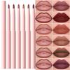 evpct 6Pcs Retractable Lip Liner Pencils Set Pack for Shaping & Sculpting Lips, Mauve Maroon Red Orange Nude Chocolate Dark Brown Plum Creamy Matte Gel Lip Liner Lipliners Pencil delineador de labios view 1