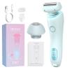 Electric Shaver for Women2 in 1 Painless Silk Glide Pro Bikini Shaver with Removable Head, Wet & Dry Waterproof Rechargeable Cordless Electric Razor Women for for Leg Arm Underarm Bikini Area (Blue) view 1