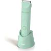 OLOV Electric Body Hair Trimmer - Groin Trimmer for Men - Bikini Trimmer Women - Wet/Dry Shaver Groomer, Replaceable Ceramic Blade Heads, USB Recharge Dock, Waterproof Hygiene Razor, Green view 1