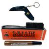G.B.S Folding Beard Comb for Men - Handmade Keychain Mustache Comb - Portable Pocket Travel Comb and Dark Brown Beard Filler Pen Waterproof Pencil for Facial Hair view 1