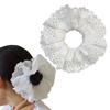 1Pcs White Large Lace Scrunchies for Women Oversized Scrunchy Hair Ties Fancy Satin Hair Scrunchies Bun or Ponytail Hair Holder Accessories for Women Thick Curly Hair view 1