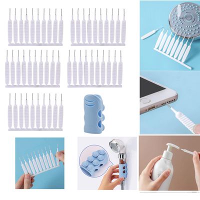 50PCS Multi Shower Small Head Hole Cleaning Brush Tool New Gap Hole Anti-Clogging Cleaning Anti Nozzle Showerhead Cleaner Gaps Multifunctional Cleaning Brushes for Household Bathroom