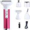 Gleamligh Bikini-Trimmer and Shaver for Women with 4 Attachments for Gentle Grooming in Sensitive Areas, Pink and White view 2