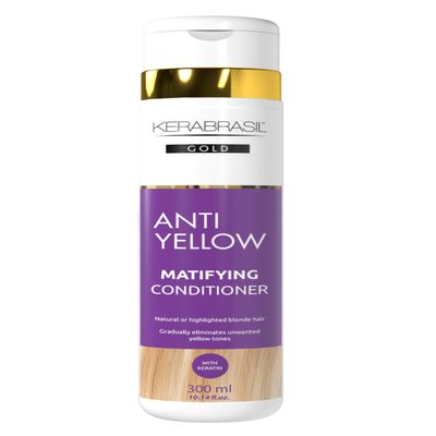 Kerabrasil Antiyellow Neutralizes Brassy Tones, Enhances Cool Blonde, Deep Hydration for Color-Treated & Natural Hair Pearlized Finish for Radiant Look (Conditioner)