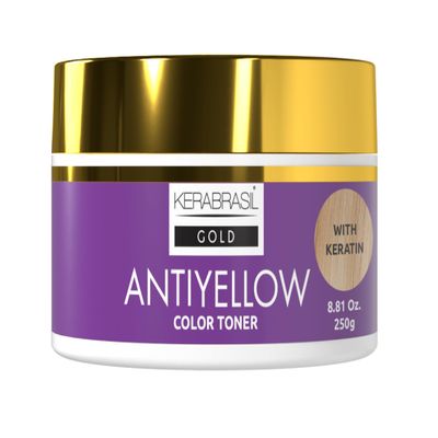 Kerabrasil Antiyellow Neutralizes Brassy Tones, Enhances Cool Blonde, Deep Hydration for Color-Treated & Natural Hair Pearlized Finish for Radiant Look (Treatment)