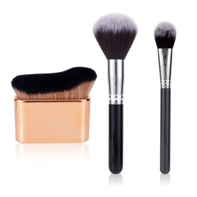 3pcs Makeup Brush Set - Large, Small Wavy Body & Face Blending Brush for Self Tanning & Makeup
