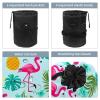 2PCS Flamingo Leaves-217 Travel Cosmetic Bag Makeup Organizer Bag Bathroom Cases Toiletry Bag with Drawstring (Cylindrical bag and small bag) view 3