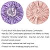 2pcs Extra Large Beige & L.Purple Satin Bonnet with Brwon Wig Grip Cap view 3