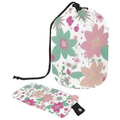 2PCS Aesthetic Art Flower-463 Travel Cosmetic Bag Makeup Organizer, Drawstring Bathroom Cases - Cylindrical & Small Toiletry Bag