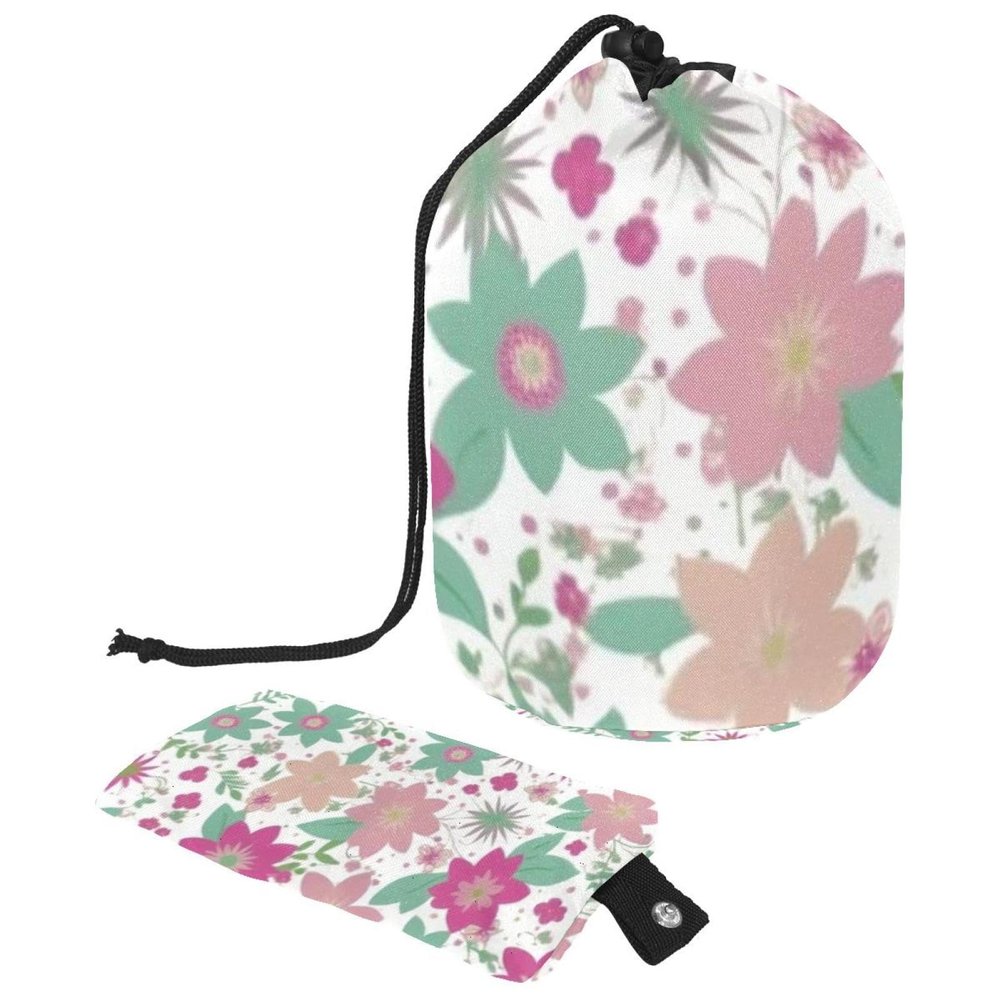 2PCS Aesthetic Art Flower-463 Travel Cosmetic Bag Makeup Organizer, Drawstring Bathroom Cases - Cylindrical & Small Toiletry Bag