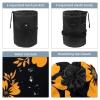 2PCS Aesthetic Leaves-94 Travel Cosmetic Bag Makeup Organizer: Stylish Bathroom Cases with Drawstring, Cylindrical & Small Toiletry Bag view 3