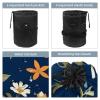 2PCS Leaf Art-270 Travel Cosmetic Bag Makeup Organizer: Stylish Bathroom Cases with Drawstring, Cylindrical & Small Toiletry Bag view 3