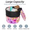 2PCS Aesthetic Art Flower-411 Travel Cosmetic Bag Makeup Organizer, Drawstring Bathroom Cases - Cylindrical & Small Toiletry Bag view 2