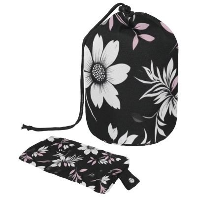 2PCS Leaf Art-218 Travel Cosmetic Bag Makeup Organizer: Stylish Bathroom Cases with Drawstring, Cylindrical & Small Toiletry Bag