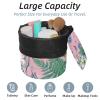 2PCS Aesthetic Colored Flowers-377 Travel Cosmetic Bag Makeup Organizer Bag Bathroom Cases Toiletry Bag with Drawstring (Cylindrical bag and small bag) view 2
